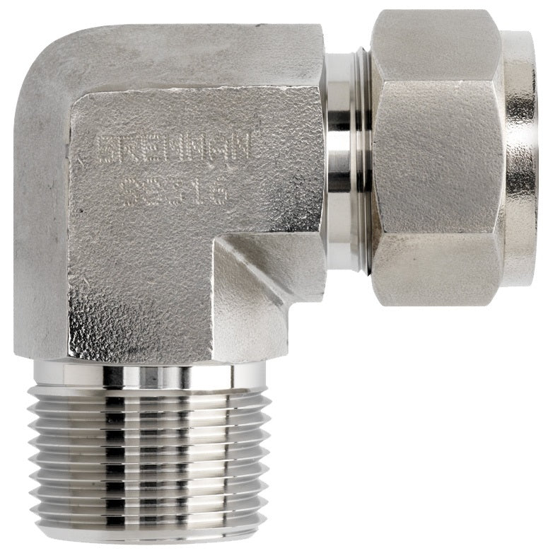 12-DME-8 by Dixon Valve | Instrumentation Fitting | Male 90° Elbow | 1/2" Male NPT x 3/4" Tube OD | 316 Stainless Steel