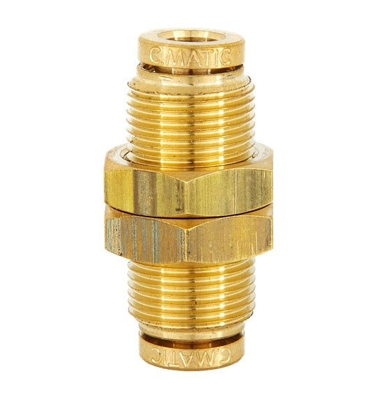 DOT-BRBH-1010 Kuri-Tec ENDURE™ by Kuriyama | DOT-BRBH Series | DOT Air Brake Push-to-Connect Fitting | Bulkhead Union | 5/8" Tube OD x 0.433" Tube ID | Brass