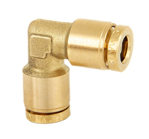 DOT-BRUNE90-0404 Kuri-Tec ENDURE™ by Kuriyama | DOT-BRUNE90 Series | DOT Air Brake Push-to-Connect Fitting | 90° Elbow | Union | 1/4" Tube OD x 0.165" Tube ID | Brass