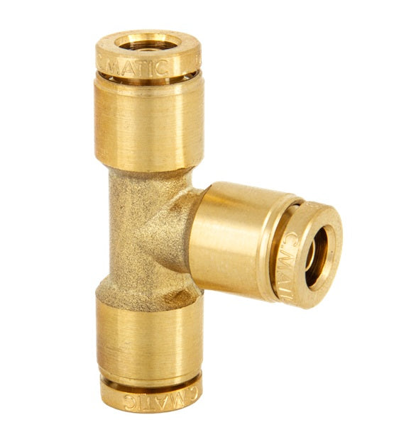 DOT-BRUNT-0404 Kuri-Tec ENDURE™ by Kuriyama | DOT-BRUNT Series | DOT Air Brake Push-to-Connect Fitting | Union | Tee | 1/4" Tube OD x 0.165" Tube ID | Brass