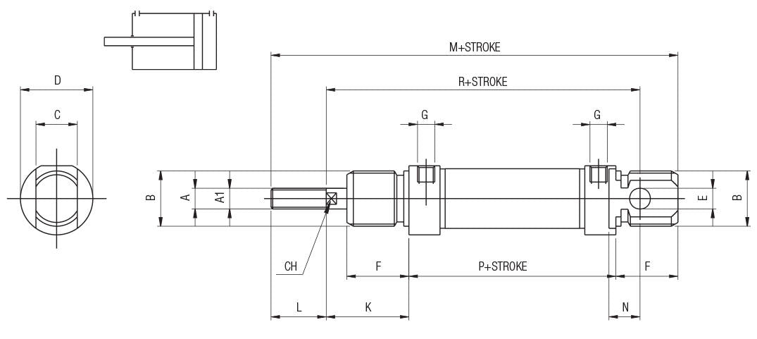 MF0080025 by AIGNEP | ISO 6432 Cylinders Series | ISO 6432 | Double Acting Magnetic Cylinder | 8mm x 25mm