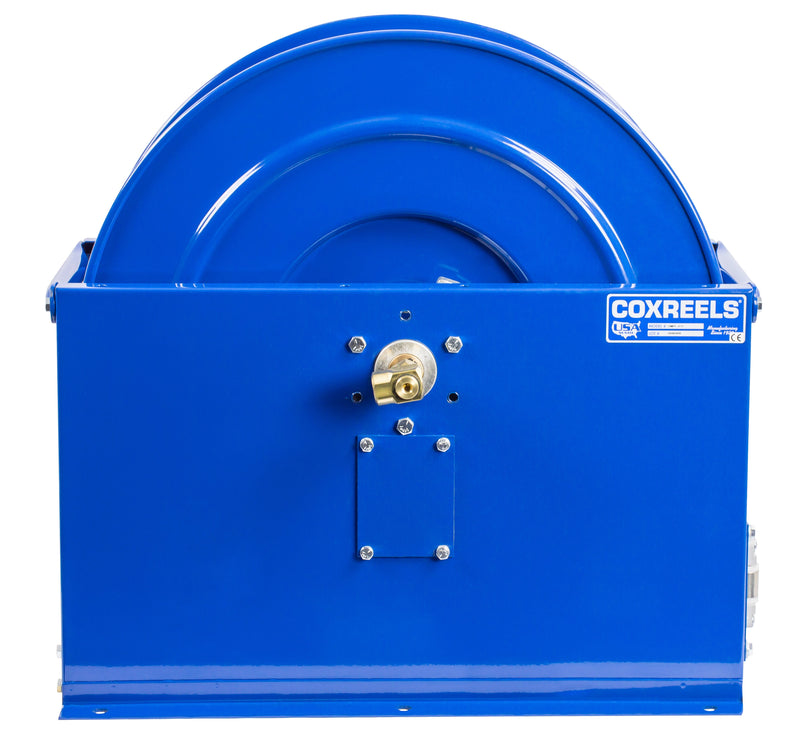 DMPL-350 by Coxreels | DP Series | 3,000 PSI Dual Hose Spring Driven Hose Reel | 3/8" Hose ID, 3/8" FNPT Inlet | Steel | 50ft Capacity, Hose Not Included