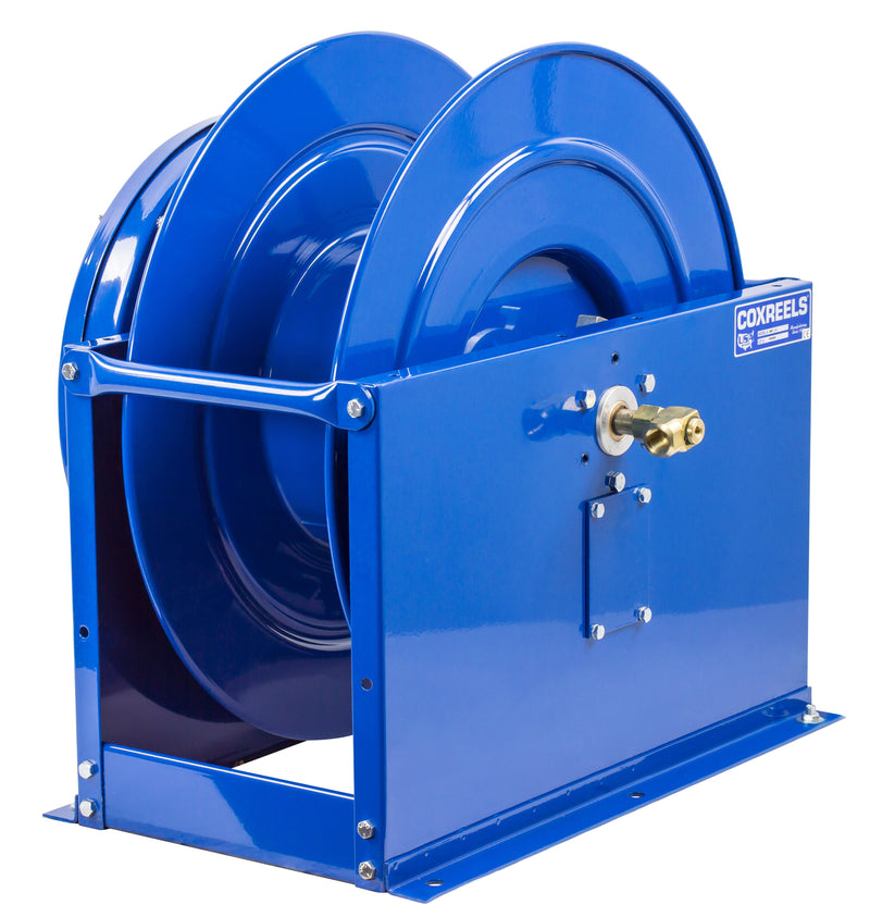 DMPL-350 by Coxreels | DP Series | 3,000 PSI Dual Hose Spring Driven Hose Reel | 3/8" Hose ID, 3/8" FNPT Inlet | Steel | 50ft Capacity, Hose Not Included