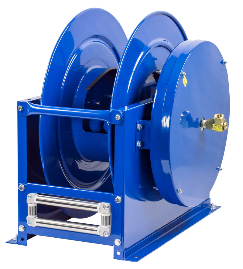 DLPL-450 by Coxreels | DP Series | 300 PSI Dual Hose Spring Driven Hose Reel | 1/2" Hose ID, 1/2" FNPT Inlet | Steel | 50ft Capacity, Hose Not Included