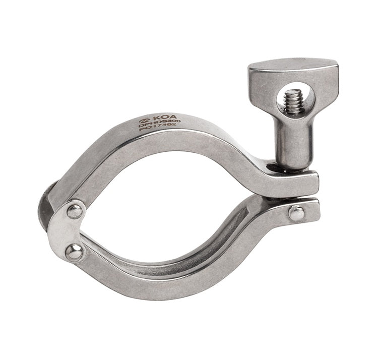 DPHDS400 by Kuriyama | SPHDS Series | Sanitary Double Pin Clamp for Tri-Clamp | 4" Fitting End Size | 4" Clamp Size | 304 Stainless Steel
