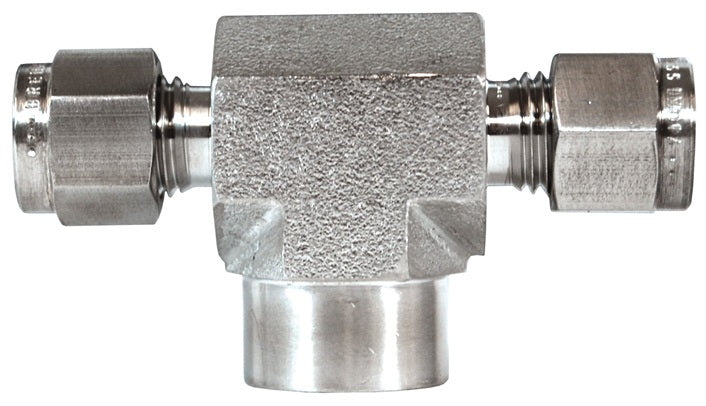 4-DTTF-4 by Dixon Valve | Instrumentation Fitting | Female Branch Tee | 1/4" Female NPT x 1/4" Tube OD | 316 Stainless Steel