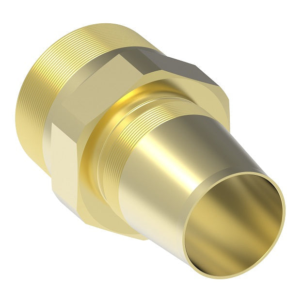 1252-24-24B Aeroquip by Danfoss | Reusable Engine Fitting Nipple | -24 Male NPTF x -24 Reusable Hose End | Brass
