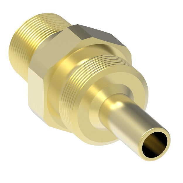 1267-20-20B Aeroquip by Danfoss | Reusable PTFE Hose Fitting Nipple | -20 Male NPTF x -20 Reusable Hose End | Brass