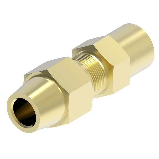 1661X4 Aeroquip by Danfoss | Long Nut Female Connector Straight Adapter | 1/8" Female NPTF x 1/8" Tube OD | Brass