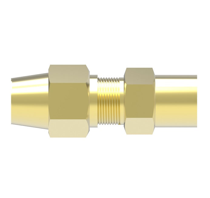 1661X6 by Danfoss | SelfAlign Adapter | Female Connector | Long Nut | 3/8" Tube OD x 1/4" Female NPTF | Brass