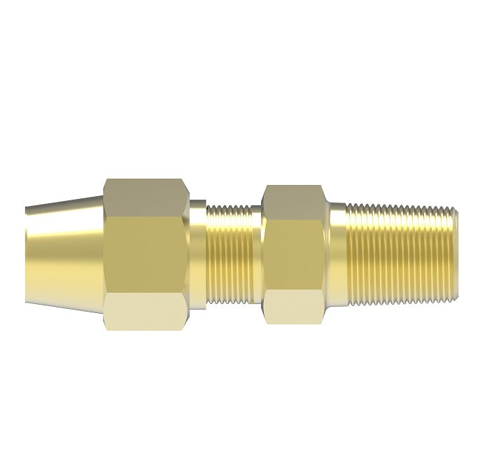 1681X4 by Danfoss | SelfAlign Adapter | Male Connector | Long Nut | 1/4" Tube OD x 1/8" Male NPTF | Brass