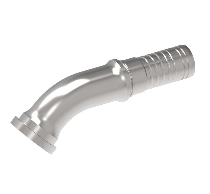 1W12FHA12 Aeroquip by Danfoss | SAE Code 62 Flange Nipple for Four Spiral Hose | 45° Elbow | -12 SAE Code 62 Flange x -12 Hose Barb | Steel