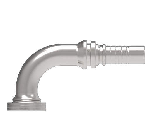 1W12FHB12 Aeroquip by Danfoss | SAE Code 62 Flange Nipple for Four Spiral Hose | 90° Elbow | -12 SAE Code 62 Flange x -12 Hose Barb | Steel