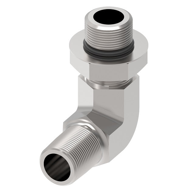 2213-4-6S Aeroquip by Danfoss | Male 90° Elbow Adapter | 1/4" Male NPTF x 9/16" Male SAE ORB | Carbon Steel