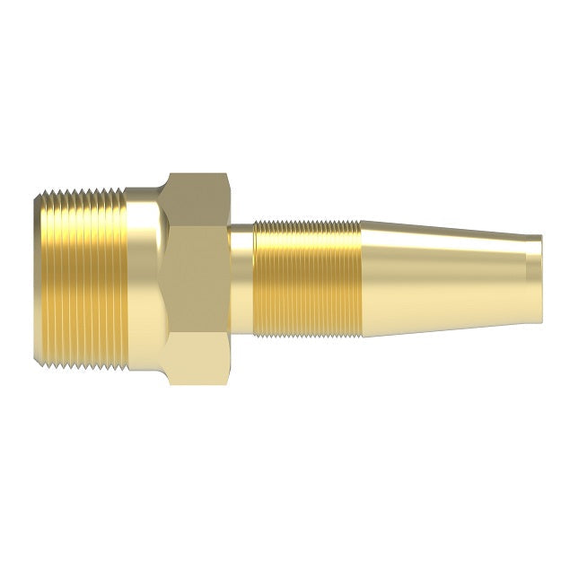 2412-8-8B Aeroquip by Danfoss | Reusable Nipple Hose Fitting | -08 Male NPTF x -08 Reusable Hose End | Brass