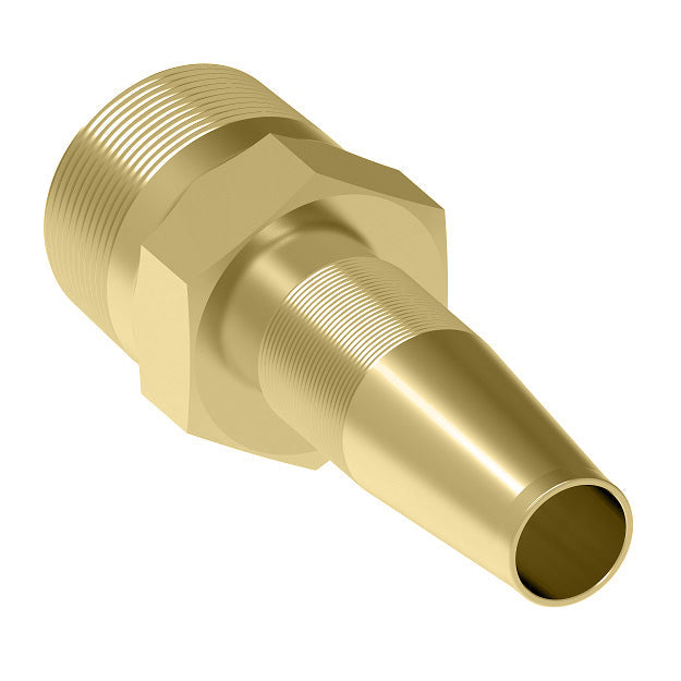 2412-8-8B Aeroquip by Danfoss | Reusable Nipple Hose Fitting | -08 Male NPTF x -08 Reusable Hose End | Brass