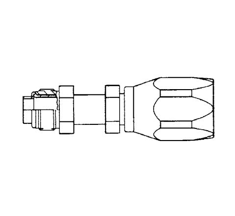 FC7049-1010S Aeroquip by Danfoss | A/C Refrigeration Reusable Hose Fitting Long Pilot | -10 Male Tube-O x -10 Reusable Hose End | Carbon Steel