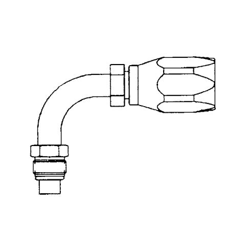 FC7474-0808S Aeroquip by Danfoss | A/C Refrigeration Reusable Hose Fitting Long Pilot | 90° Elbow | -08 Male Tube-O x -08 Reusable Hose End | Carbon Steel