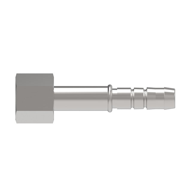 FJ4894-06-1012S Aeroquip by Danfoss | A/C Refrigeration Crimp Hose Fitting | -10 Female SAE 45° Swivel x -12 Hose Barb | Carbon Steel