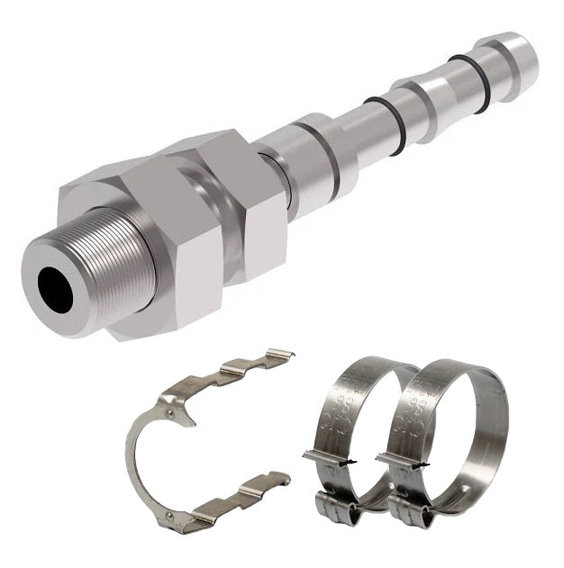 FF14219 Aeroquip by Danfoss | EZ Clip System Fitting Kit | Includes FJ3513-1010S Male O-Ring Pilot Bulkhead Fitting with FF14173 Clip & Cage Kit