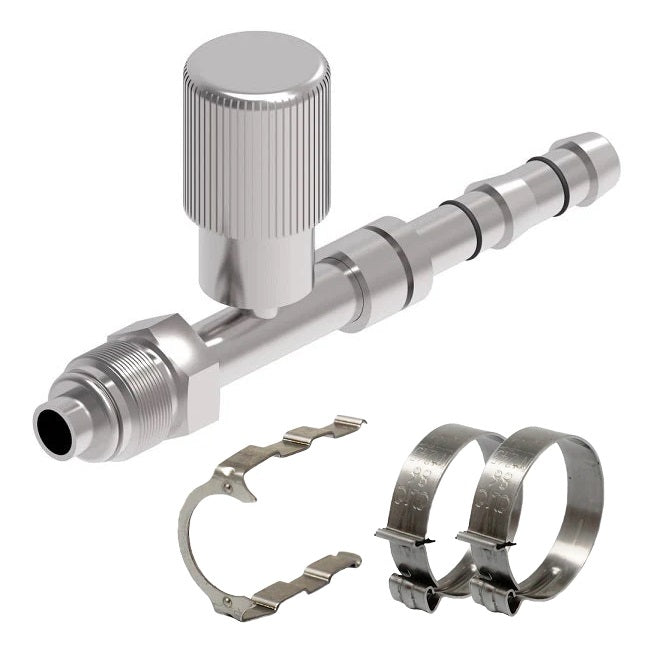 FF14234 Aeroquip by Danfoss | EZ Clip System Fitting Kit | Includes FJ3132-02-1012S Male O-Ring Short Pilot (R134a Low Side Port) Fitting with FF14174 Clip & Cage Kit