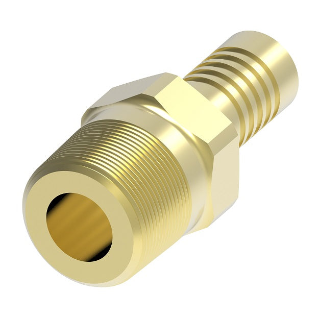 FC3680-1212B Aeroquip by Danfoss | Male Pipe PTFE Crimp Fitting | FC Series | Nipple Assembly | -12 Male NPTF x -12 Hose Barb | Brass