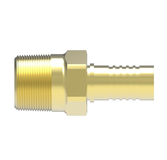 FC3680-1212B Aeroquip by Danfoss | Male Pipe PTFE Crimp Fitting | FC Series | Nipple Assembly | -12 Male NPTF x -12 Hose Barb | Brass