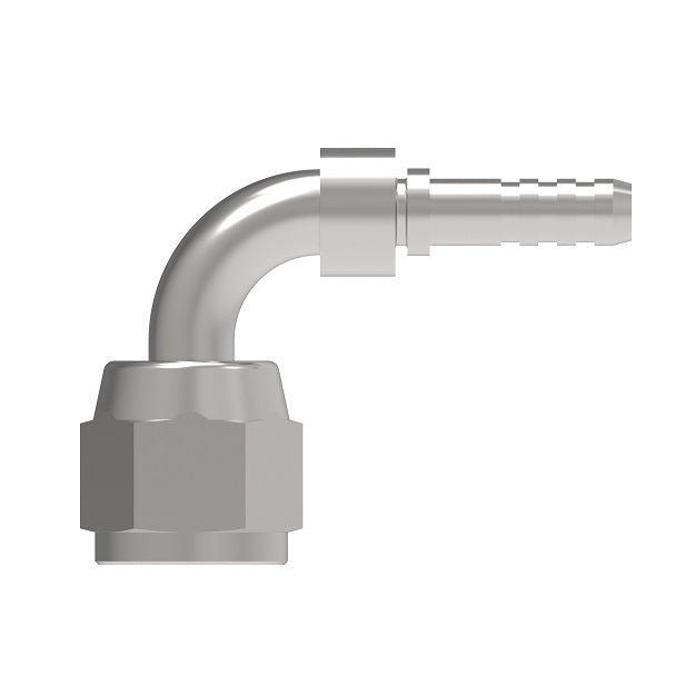 FC4098-0808S Aeroquip by Danfoss | PTFE Hose Crimp Fitting Nipple | 90 ° Elbow | -08 Female 37° JIC x -08 Hose Barb | Carbon Steel | Pack of 10
