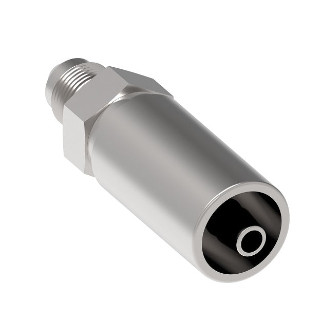 FC5807-0404S Aeroquip by Danfoss | Thermoplastic Hose Crimp Fitting | -04 Male 37° JIC x -04 Hose Barb | Carbon Steel