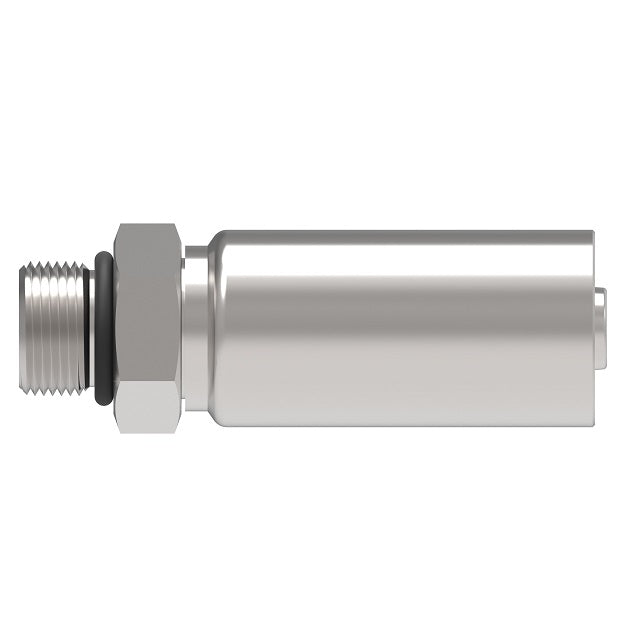 FC5809-0604S Aeroquip by Danfoss | Thermoplastic Hose Crimp Fitting | -06 Male SAE O-Ring Boss x -04 Hose Barb | Carbon Steel