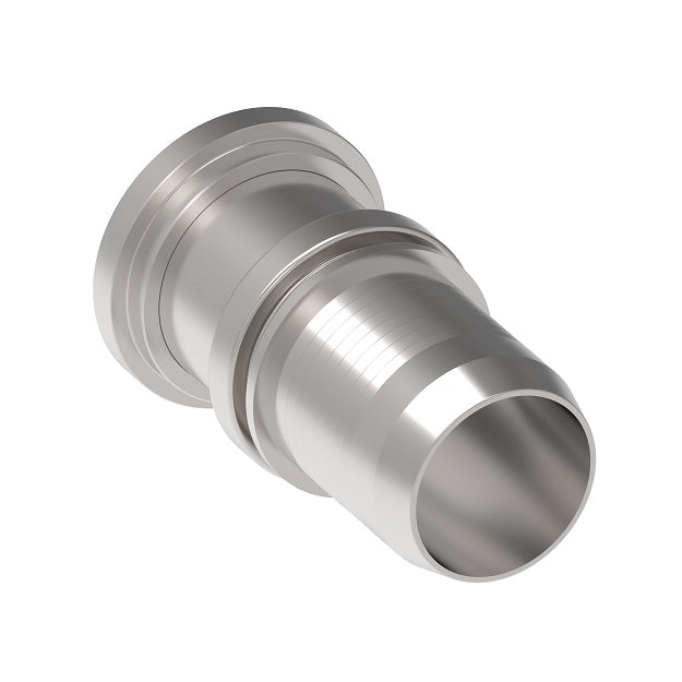 FC8153-4040S Aeroquip by Danfoss | Spiral Single Skive Crimp Fitting | FC Series | Nipple Assembly | -40 Code 61 Split Flange x -40 Hose Barb | Carbon Steel