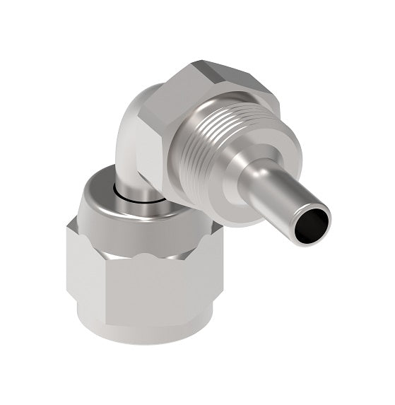 FC8171-1212S Aeroquip by Danfoss | Crimp Nipple Fitting | 90° Elbow | -12 Female 37 JIC x -12 Hose Barb | Carbon Steel