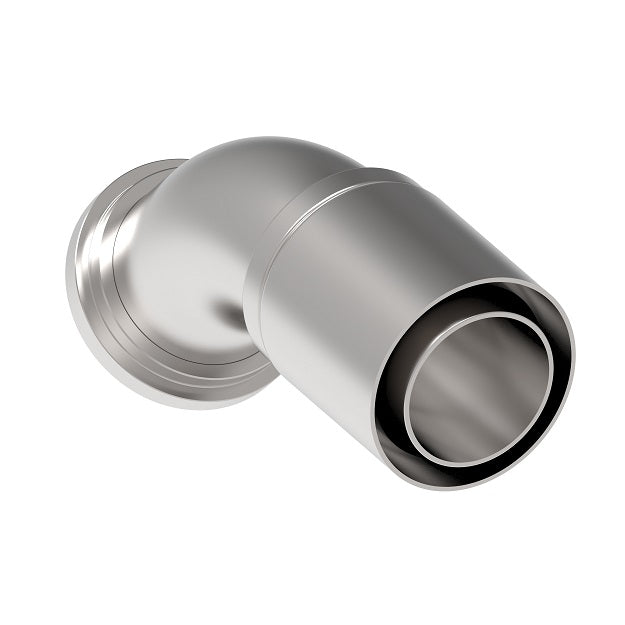 FC9155-4040S Aeroquip by Danfoss | Spiral Single Skive Crimp Fitting | FC Series | 45° Elbow | Complete Fitting | -40 Code 61 Split Flange x -40 Hose Barb | Carbon Steel