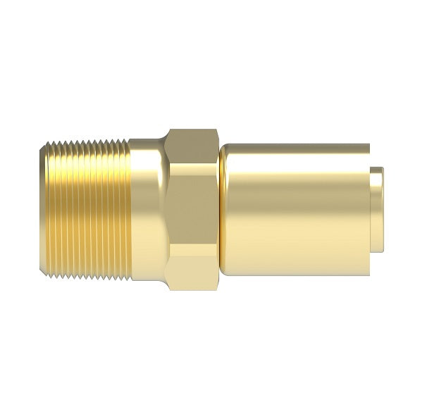 FC9846-0810-38 Aeroquip by Danfoss | Male Pipe PTFE Crimp Fitting | FC Series | Complete Fitting | -08 Male Pipe x -10 Hose Barb | Brass