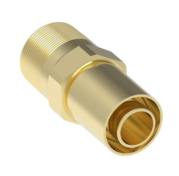 FC9846-1616-38 Aeroquip by Danfoss | Male Pipe PTFE Crimp Fitting | FC Series | Complete Fitting | -16 Male Pipe x -16 Hose Barb | Brass