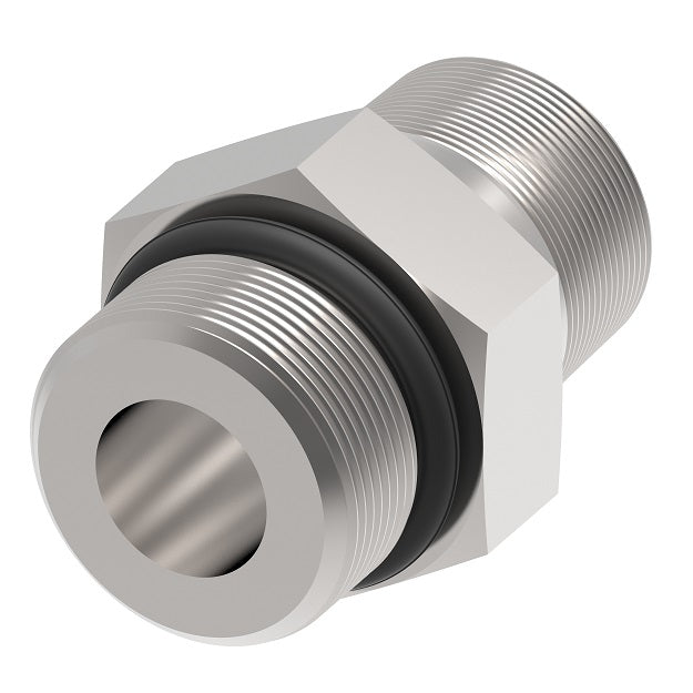 FF1796-1616S Aeroquip by Danfoss | ORB/NPTF External Pipe Adapter | 1" Male O-Ring Boss x 1" Male NPTF | Carbon Steel