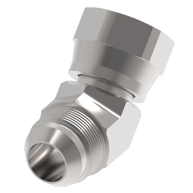 FF4174-0606S Aeroquip by Danfoss | SAE 45°/SAE 45° Swivel Adapter | 45° Elbow | -06 Male SAE 45° x -06 Female SAE 45° Swivel | Carbon Steel