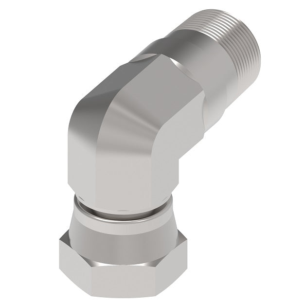 FF4175-0606S Aeroquip by Danfoss | NPSM/NPTF Swivel Adapter | 90° Elbow | -06 Female NPSM Swivel x -06 Male NPTF | Carbon Steel