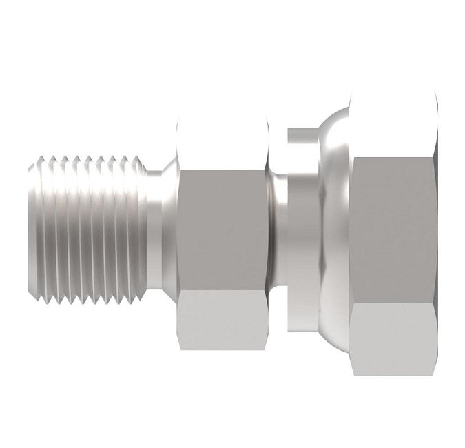 FF4179-1008S Aeroquip by Danfoss | 37° JIC / BSPP Swivel Adapter | -10 Female 37° JIC Swivel x -08 Male BSPP | Carbon Steel