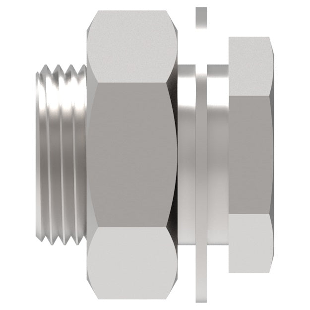 FF4183-0404-2S Aeroquip by Danfoss | NPTF Bulkhead Coupling Adapter | -04 Female NPTF x -04 Male NPTF (1-1/2" Length) | Carbon Steel