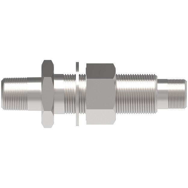 FF4186-0804-1S Aeroquip by Danfoss | NPTF Bulkhead Coupling Adapter | -08 Male NPTF x -04 Male NPTF (2.94" Length) | Carbon Steel