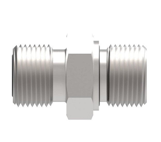 FF4269T0606S Aeroquip by Danfoss | ORFS/ BSPP Male Captive Seal Adapter | -06 Male O-Ring Face Seal x -06 Male BSPP | Carbon Steel