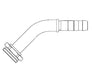 FJ2079-1212S Aeroquip by Danfoss | Air Conditioning Crimp Hose Fitting Nipple | 45° Elbow | -12 5400 Coupling Thread x -12 Hose Barb | Carbon Steel