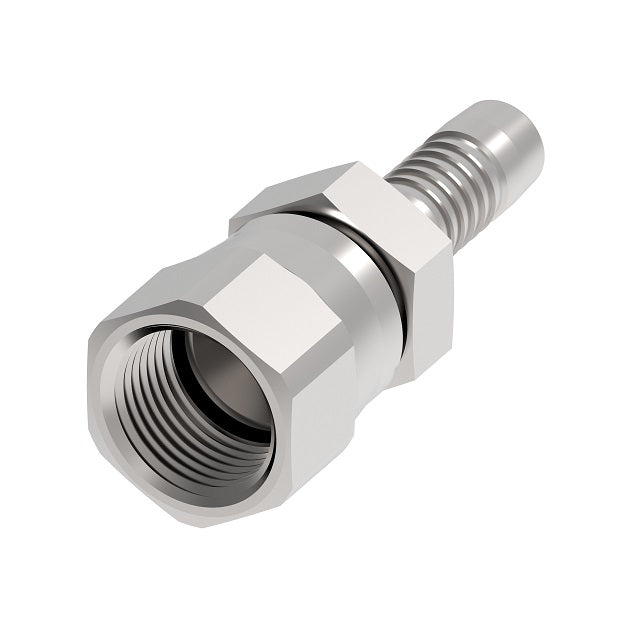 FJ4421-0606S Aeroquip by Danfoss | Crimp Nipple Fitting | -06 Female 37° JIC x -06 Hose Barb | Carbon Steel