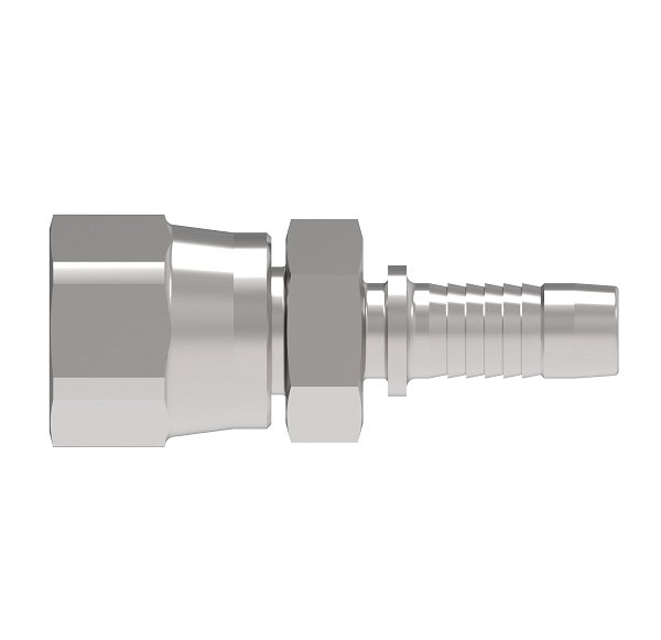 FJ6417-0606S Aeroquip by Danfoss | Thermoplastic Hose Crimp Fitting Nipple | -06 Female 37° JIC x -06 Hose Barb | Carbon Steel