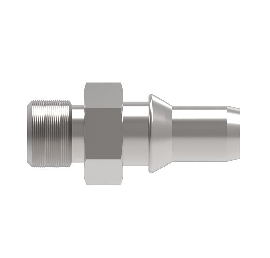 FJ6486-0404-329 Aeroquip by Danfoss | Crimp Nipple Fitting | -04 Male SAE O-Ring Boss x -04 Hose Barb | Stainless Steel