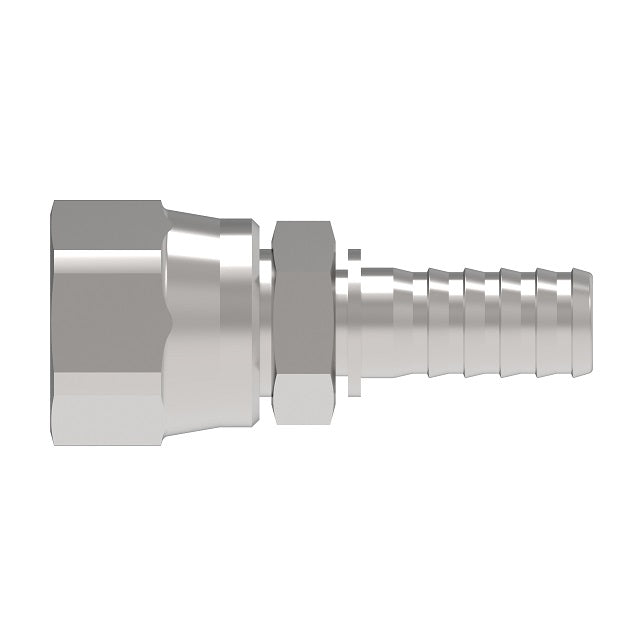 FJ6574-0404S Aeroquip by Danfoss | Crimp Nipple Fitting | -04 Female SAE 45° x -04 Hose Barb | Carbon Steel