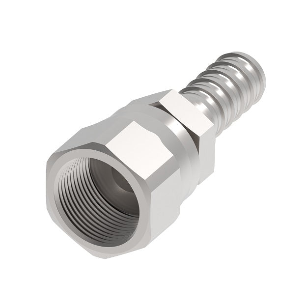 FJ6574-0808S Aeroquip by Danfoss | Crimp Nipple Fitting | -08 Female SAE 45° x -08 Hose Barb | Carbon Steel