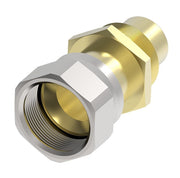 FJ8088-2020-63 Aeroquip by Danfoss | Reusable PTFE Hose Fitting Nipple | -20 Female 37° JIC x -20 Reusable Hose End | Brass/Steel