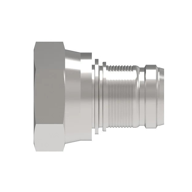 FJ8587-2424S Aeroquip by Danfoss | PTFE Hose Crimp Fitting | Nipple Assembly | -24 Female 37° JIC Swivel x -24 Hose Barb | Carbon Steel